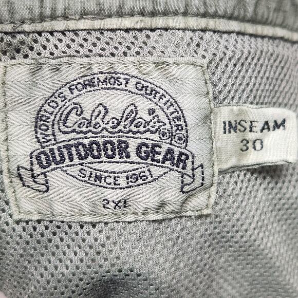 Cabelas Outdoor Gear Pants Mens 2XL Green Nylon Inseam 30 Hiking Zip Pockets - Picture 14 of 16